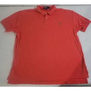 Polo Ralph Lauren Size Large L Orange Polo Shirt Green Pony